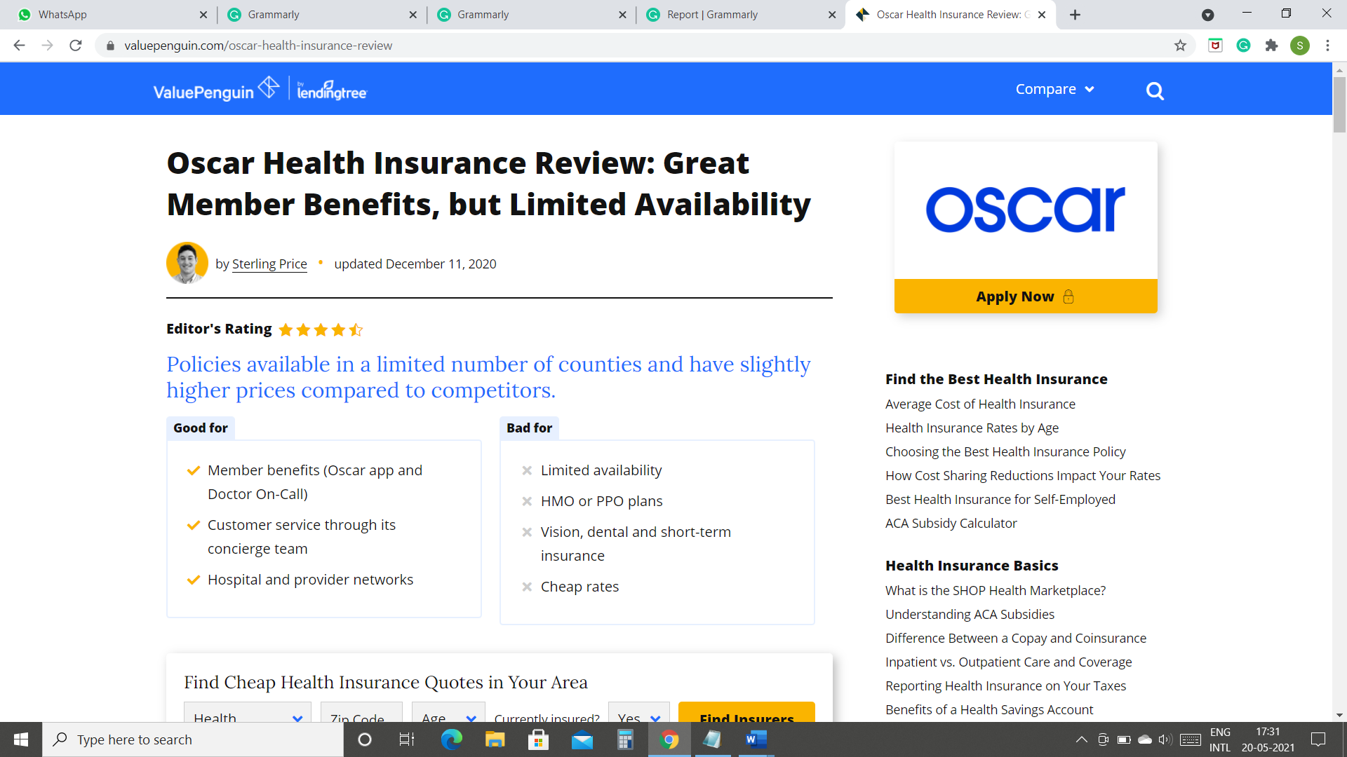 Oscar Health Insurance Reviews