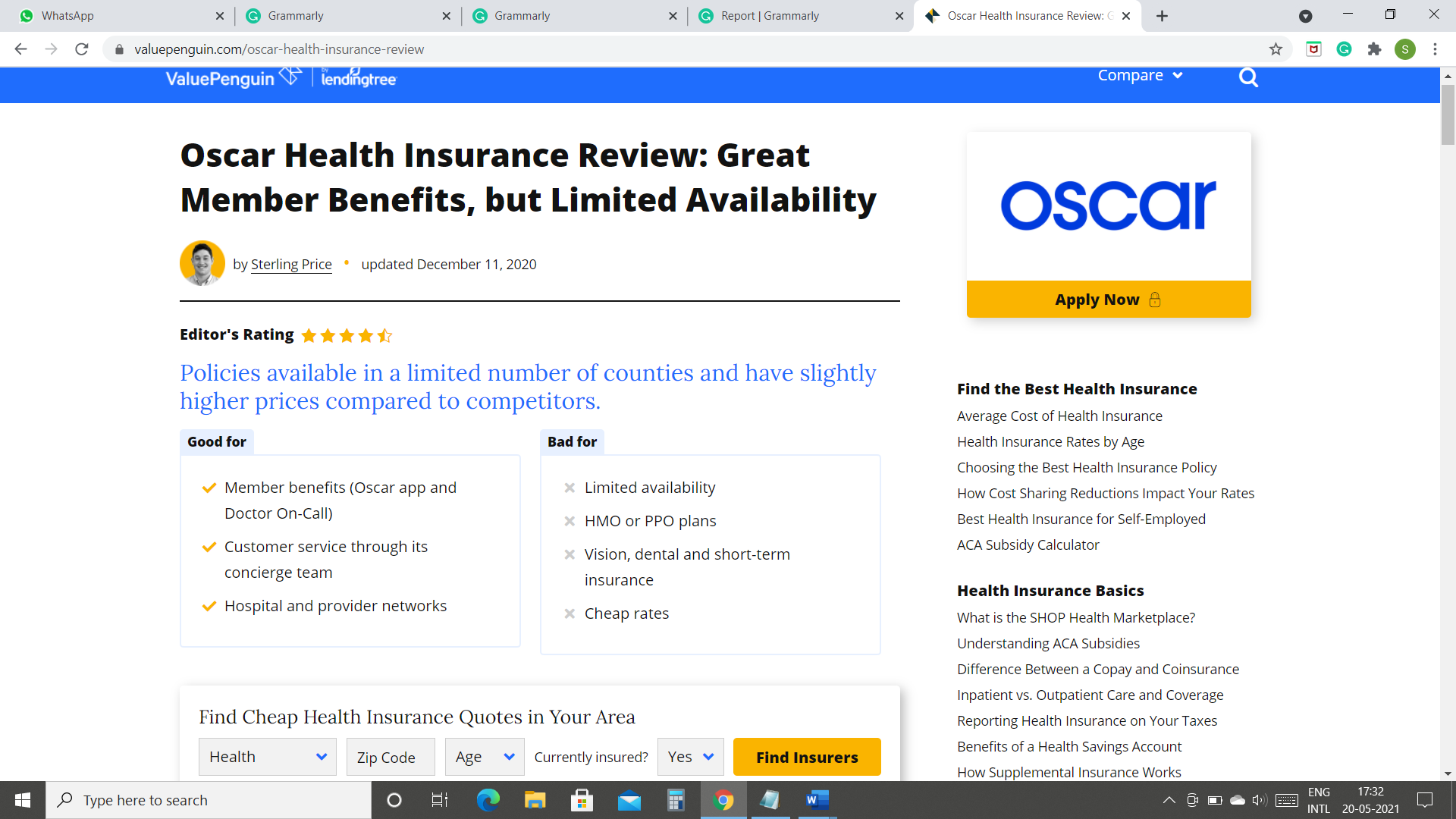 Oscar Health Insurance Reviews