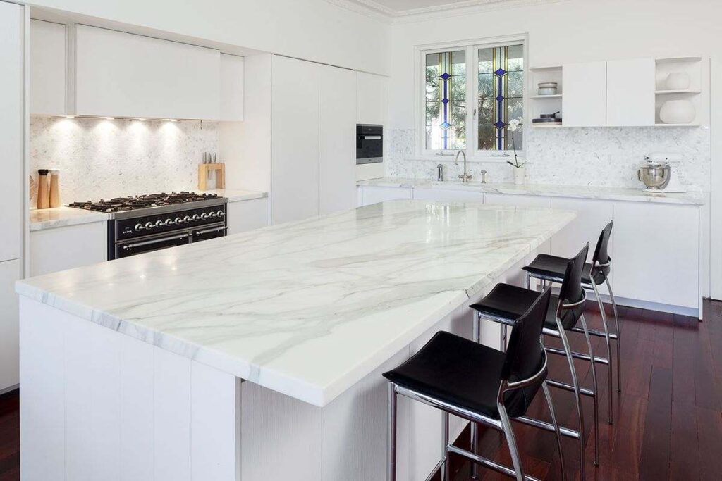 Carrara marble benchtops